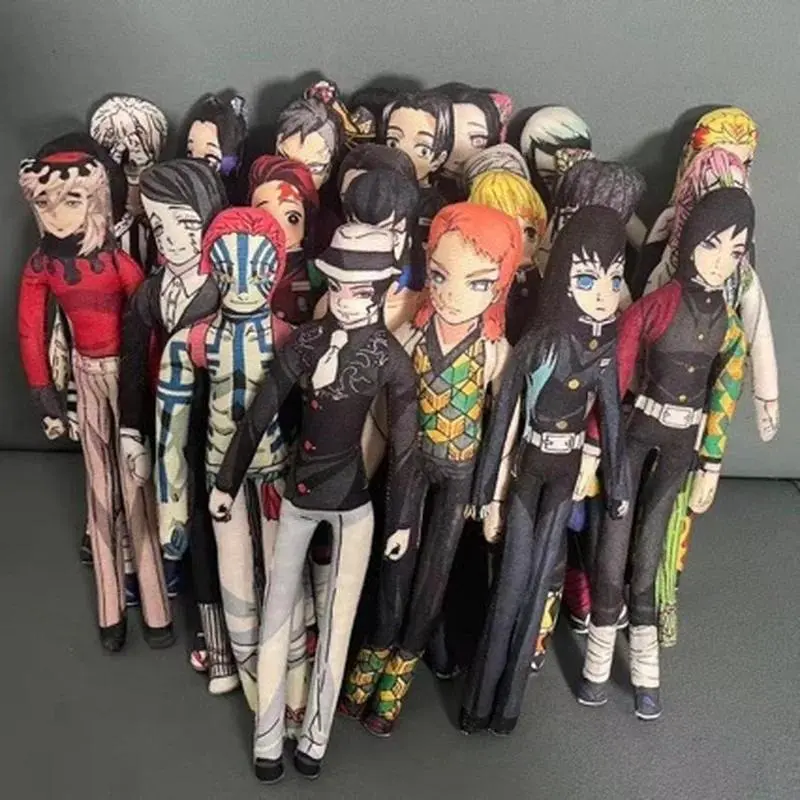 Demon Slayer Akaza Poseable Plush Doll Built-in Wire Stuffed Figure Infinite Castle Mugen Train Collectible Toy For Anime Fans