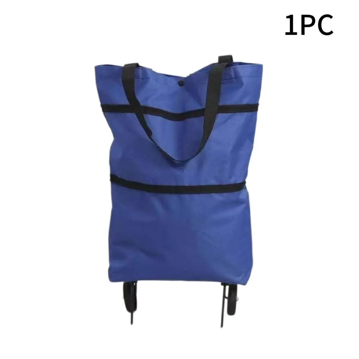 1Pc Wheeled Shopping Bag, Minimalist Style, Foldable‑Portable Large‑Capacity Tote Bag, For Grocery Supermarket Home Use