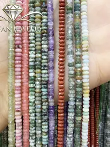 2x4mm Natural African Turquoise Labradorite Beads, Faceted Abacus Beads for Jewelry Making, Boho Style DIY Bracelet Necklace Supplies, Beads For Crafts