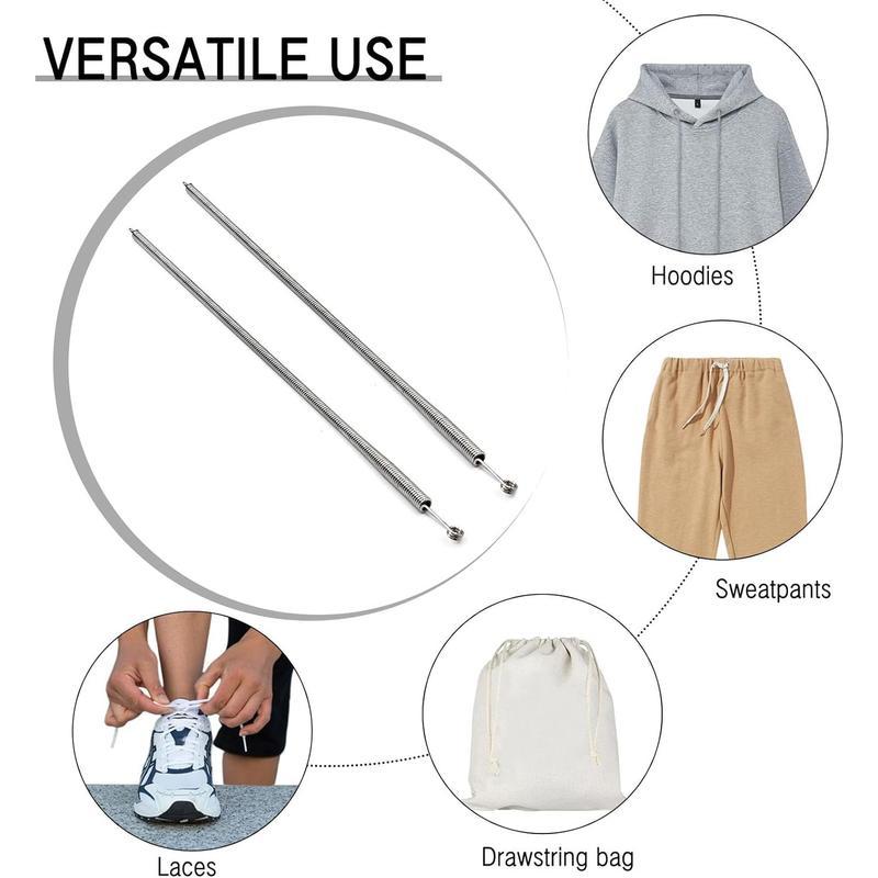 5 count Spring Loop Threader Tool with Rope Threader Clip, Elastic Drawstring Puller for Hoodies, Pants, Jackets and Sweatpants