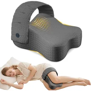 Knee Pillow for Side Sleepers, Leg Pillow for Side Sleeping, Sciatica Pain Relief, Ergonomic Memory Foam Large Grey Cushion for Thigh, Knee, Back & Leg Support