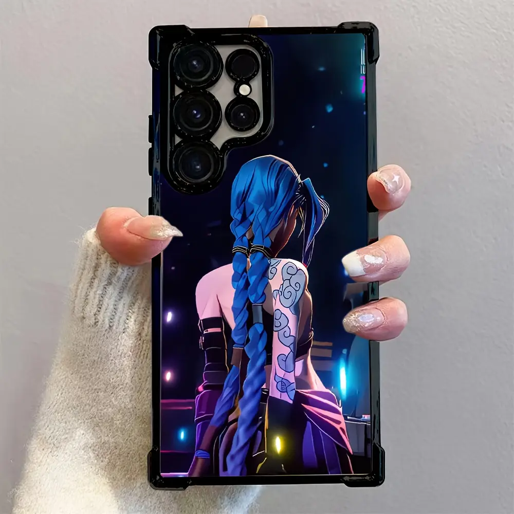 Hot Jinx Anime Custom Art Smartphone Case - Shockproof Transparent Soft Back Cover, Multi-Model Mobile Accessory That Fits Multiple Samsung Galaxy S25 S24 S23 S22 S21 FE Ultra Plus 4G 5G Phones