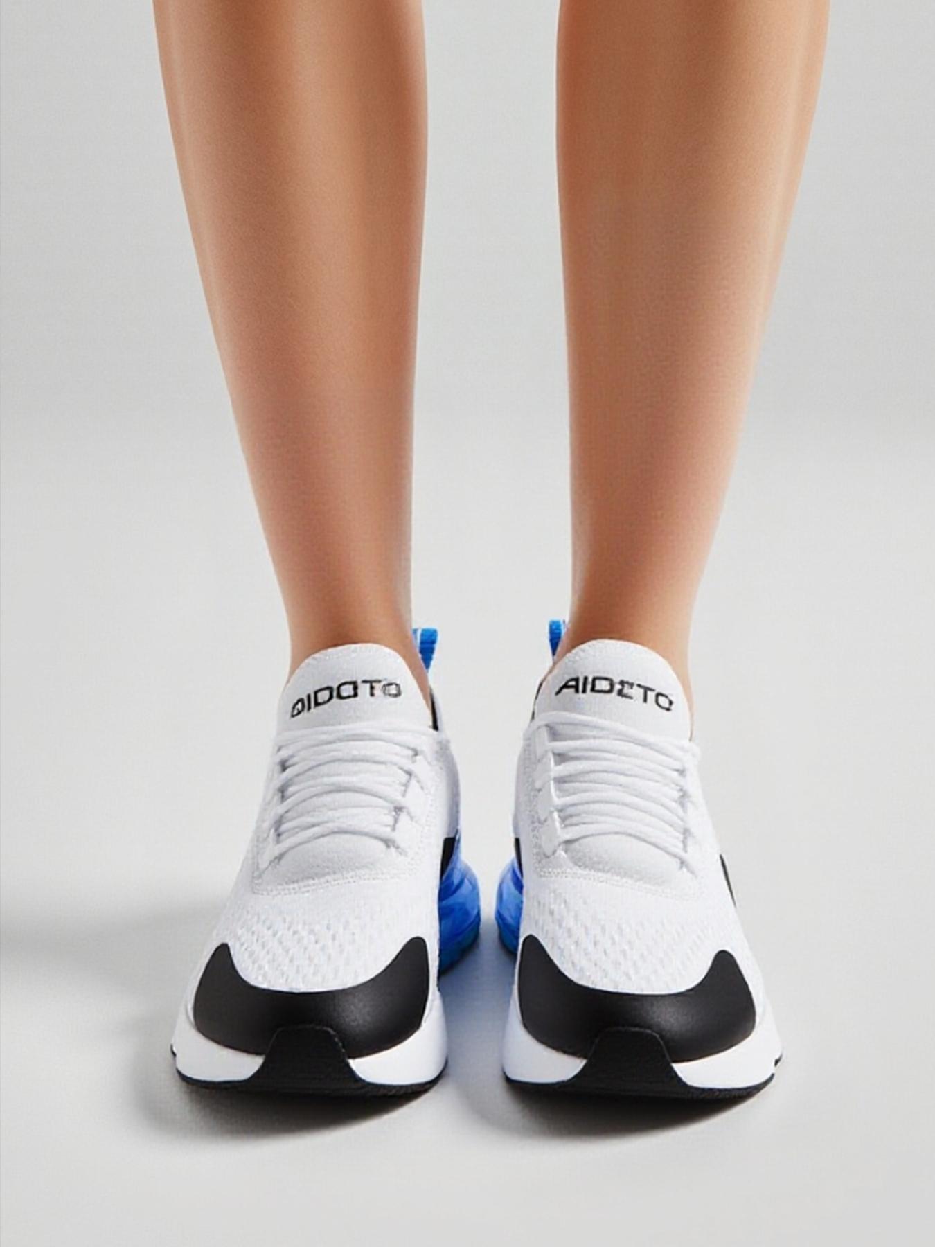 Men's  Air Cushion Running Sneakers, Breathable Mesh Upper, Shock-Absorbing Sole, Athletic Gym Shoes for American Athletes