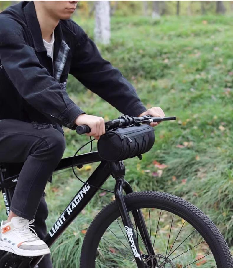 Nylon Fabric Road Bike Bag 2.5L Waterproof Multifunctional Cycling Bag in Purple Black Green Pink 23.5x11cm