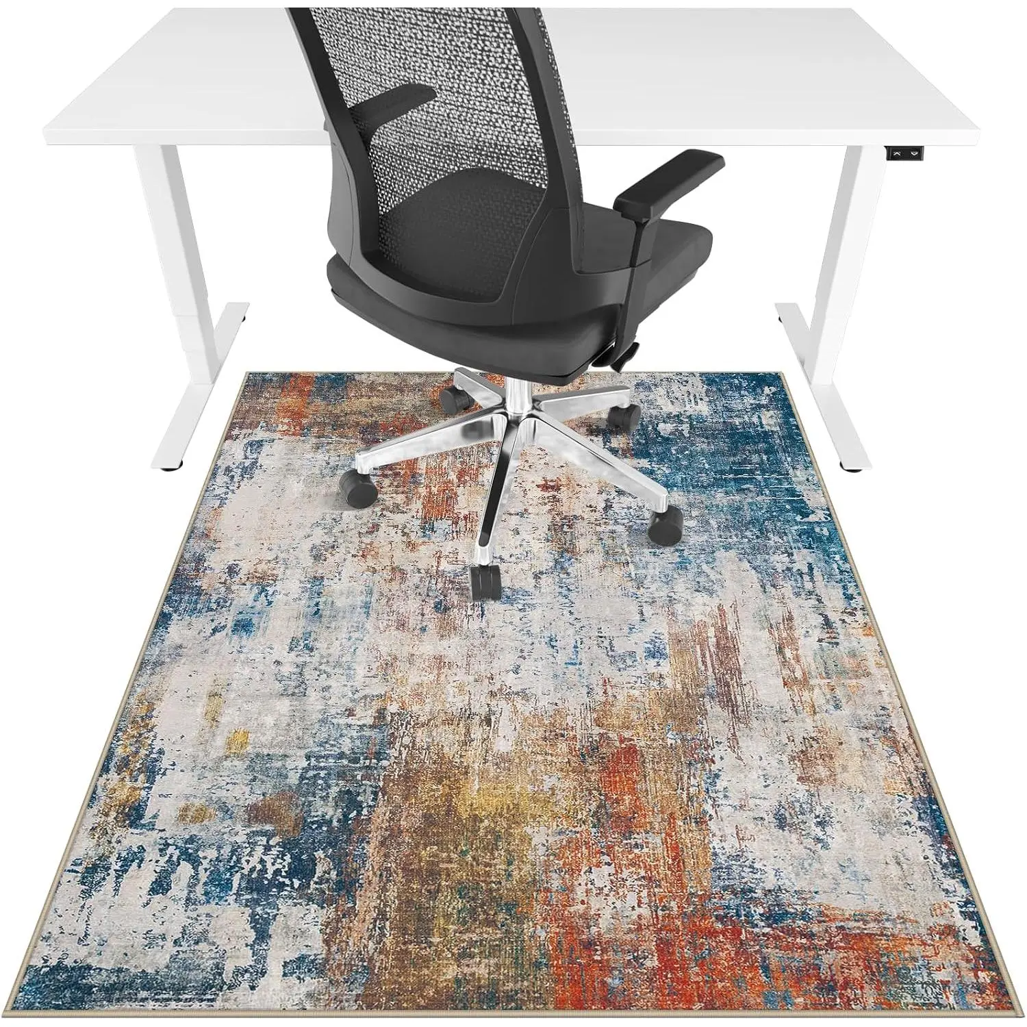 Office Chair Mat for Hardwood Floor & Tile Floor,36"X 48"-Abstract Multii | Heavy Duty Desk Chair Mat for Hard Floors, Under Desk Rug for Rolling  Chair,Anti Slip,Low Pile Carpet Floor