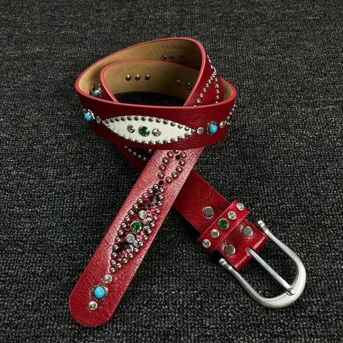 Women's Unisex PU Street Retro Leather Belt, with Western Cowboy Girl Design, Multifunctional Belt, Decorative Commuter Strap, Inspired by Rock-Style Retro Buckles, Y2K Punk Trend, Trendy Belt, Everyday Look, Suitable for Summer, Fall