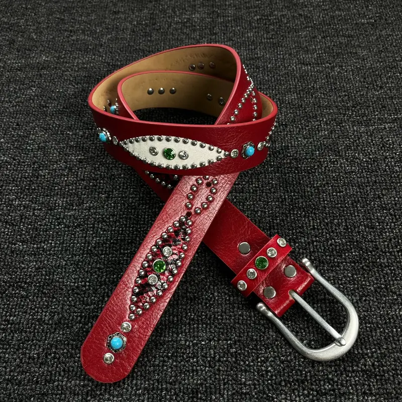 Women's Unisex PU Street Retro Leather Belt, with Western Cowboy Girl Design, Multifunctional Belt, Decorative Commuter Strap, Inspired by Rock-Style Retro Buckles, Y2K Punk Trend, Trendy Belt, Everyday Look, Suitable for Summer, Fall