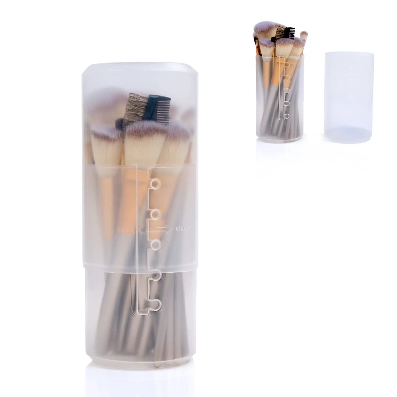 Retractable Makeup Brush Holders, Brushes Organizer Plastic Clear Travel Makeup Brush Case Brushes Container Cup  Storage for Women and Girls Makeup Artist