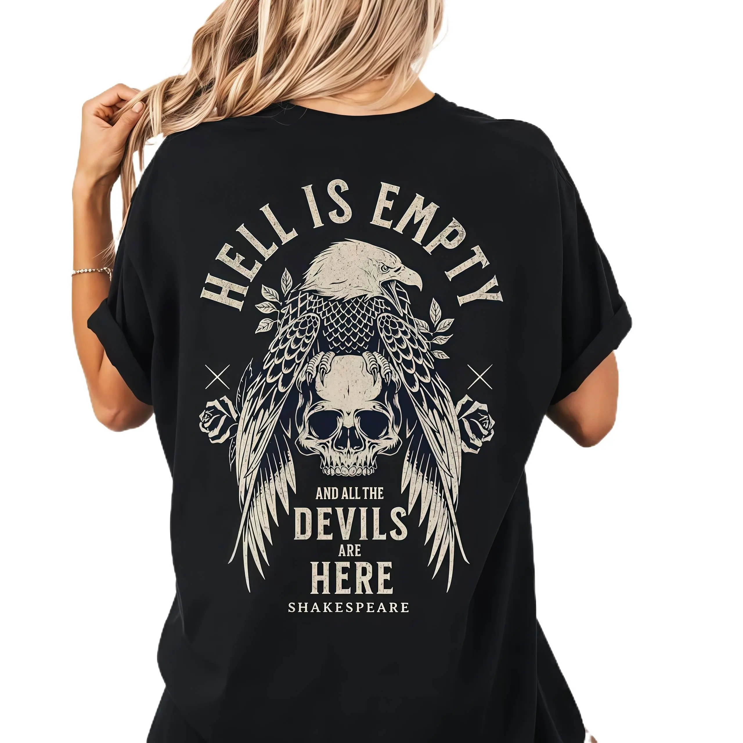 Oversized Short-Sleeve Breathable Twill Shakespeare Literary Quote Sports Tee, Unisex Dark Academia Gothic Graphic Shirt, Literary Gift, Tops