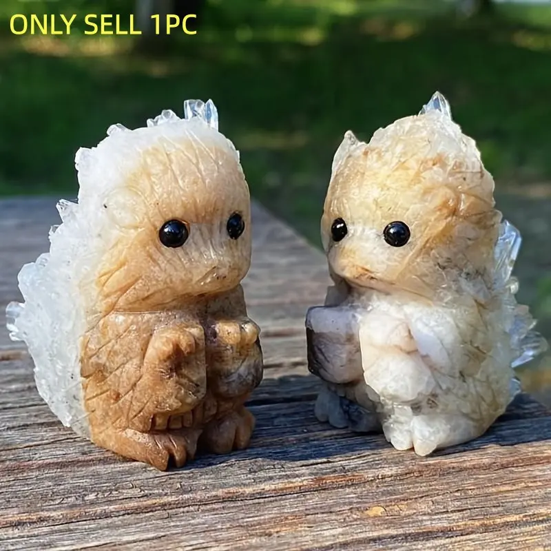 Crystal Hedgehog Cluster Home Decor, Office Bedroom Desk Decoration, Feng Shui Crystal, Positive Energy, Unique Gift, Holiday Present