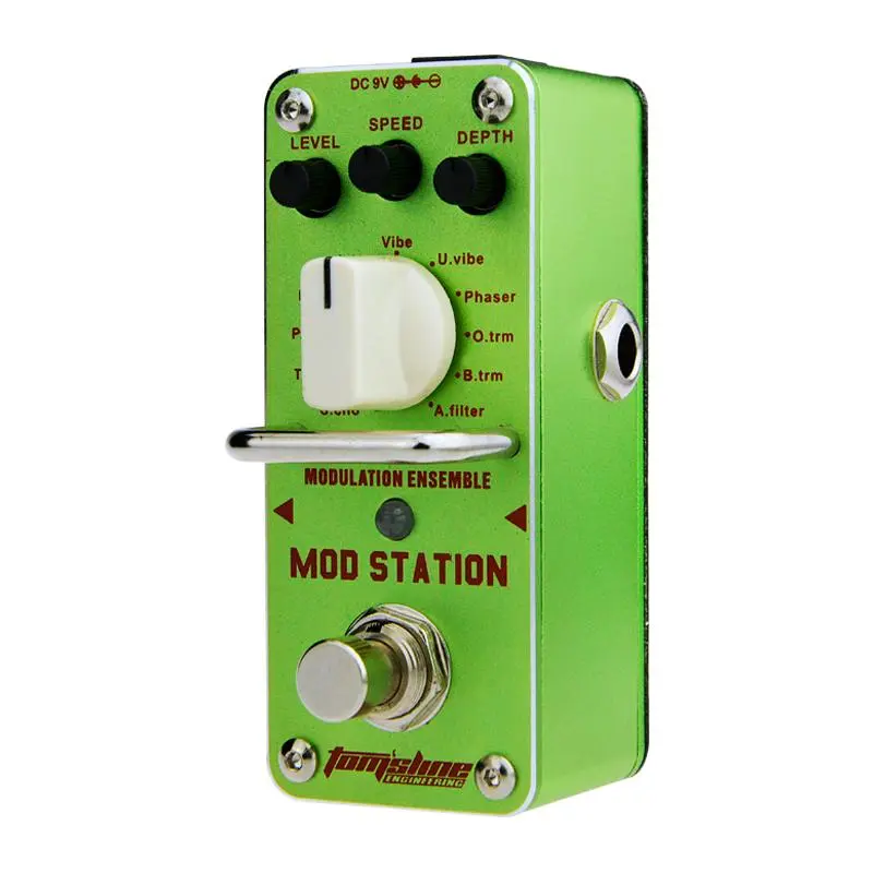 MOD STATION Modulation Effect Pedal with 11 Classic Modulation Effects, Equipped with Level, Speed & Depth Control Knobs, True Bypass Design, Compact Stompbox for Electric Guitar Live Performance & Practice