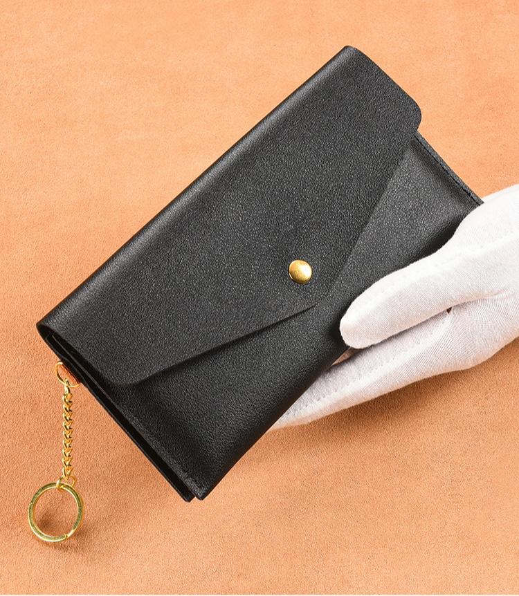 Women's Leather Wallet Clutch - Multi-Card Slot Purse with Snap Closure Card Holder for Phone, Cash & Cards, Portable Wallet for Daily Outings & Casual Styling