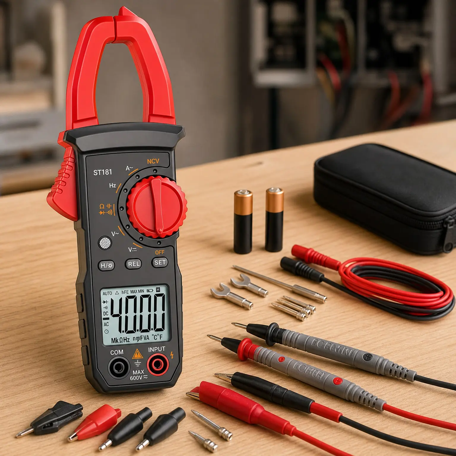 Digital Clamp Meter Multimeter Tester, 4000 Counts, NCV, Amp Voltmeter, Measures AC Current, AC/DC Voltage, Capacitance, Resistance, Diodes, Continuity, Frequency, Backlight, Electrician Tools