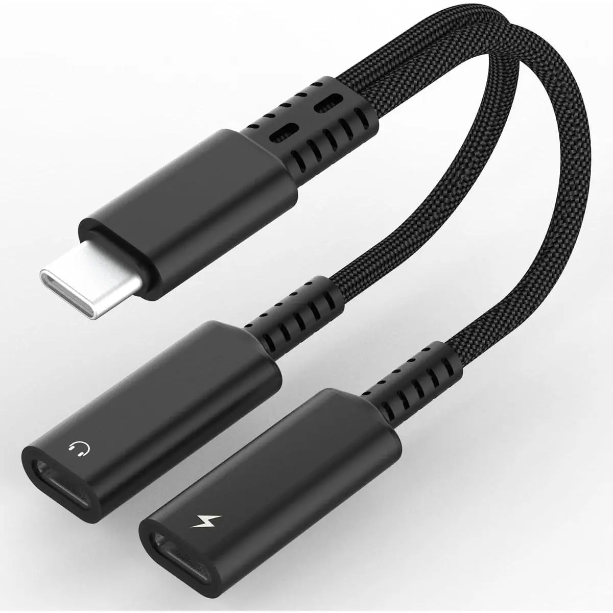 USB Type C Splitter 1 in 2 Out Headphone Jack Adapter and Charger Dongle | 2in1 USB Type C Audio Adapter with PD 60W   Dongle  for  17 16 15 Pro Max, iPad, ,   USBC