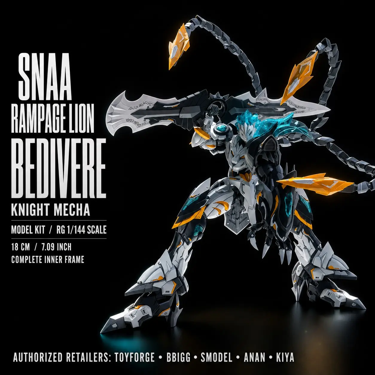 Snaa Officially Licensed Rg Sci-Fi Mecha Model, High Detail Assemble Robot Figure, 18cm Movable Action Figure, Collectible Display, DIY Craft Essential