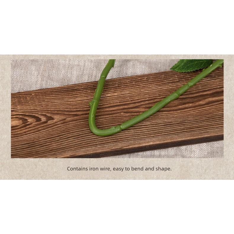 French Style Artificial Single Branch 3-Head Burnt Edge Rose Vintage Home Living Room Decoration Fake Dried Flower Bouquet High-End Feel