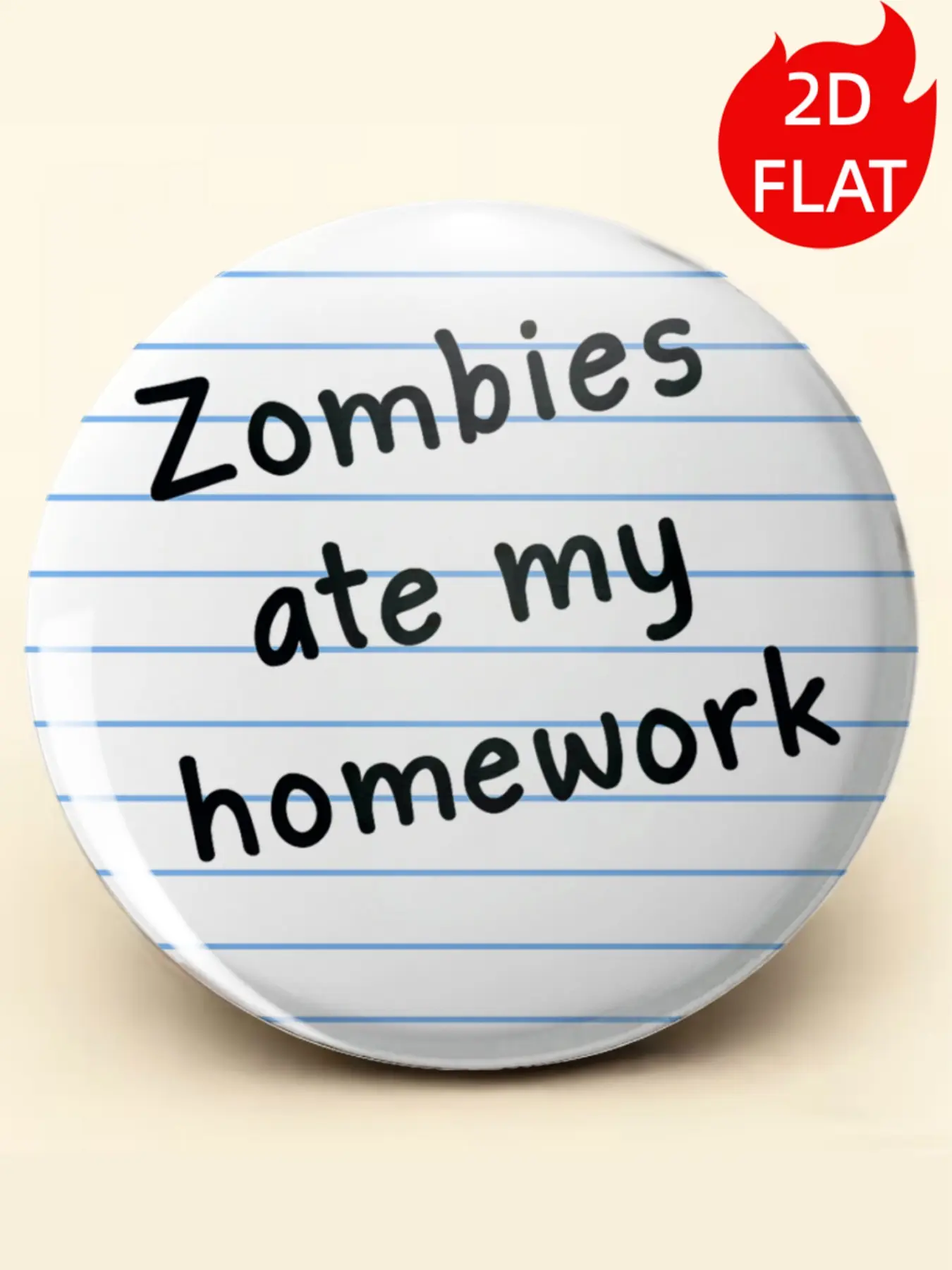 Funny School Meme Badge Pin “Zombies Ate My Homework” Student Joke Quote Button Pin Lapel Pins for Backpack Jacket Hat Decoration Trendy Gift