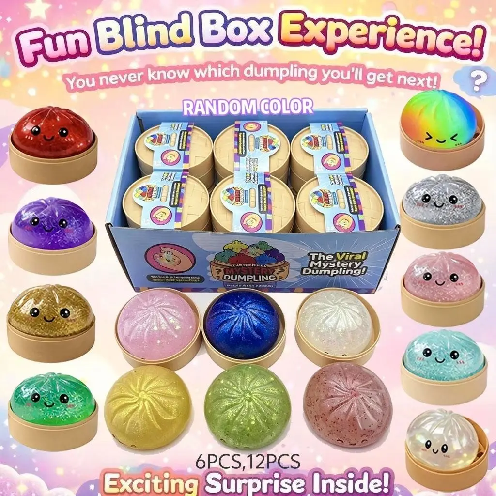 Extra Large Dumpling Squishy Stress Relief Toy, Decompression Squishy, Soft TPR, Random Style, Valentine & Easter Gift for Kids Anime Design Silicone, Dumpling Squishy Fidget summerwins