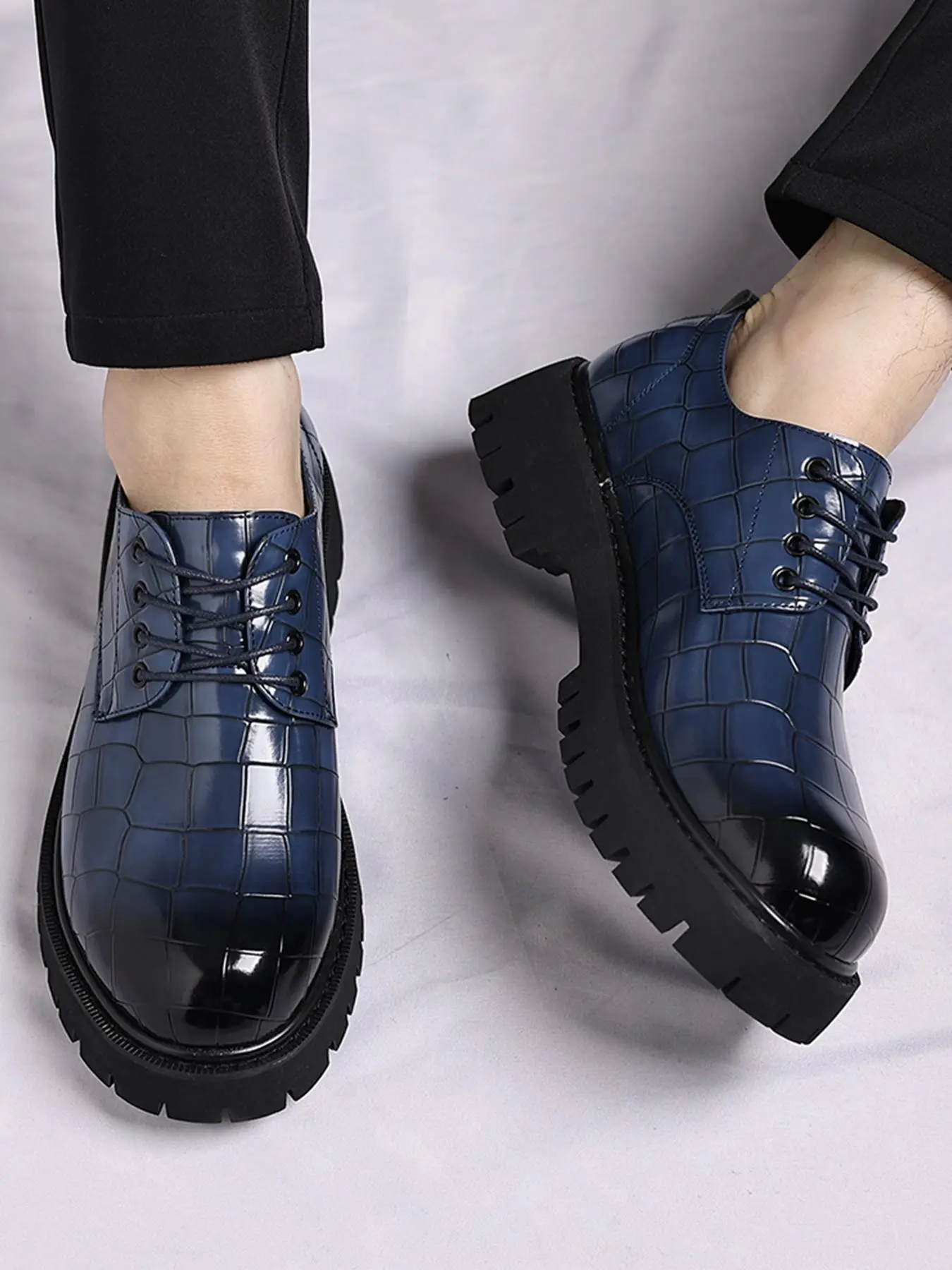 Men's High-Quality Leather Walking Shoes, Thick Sole Business Casual Shoes, Wedding Shoes, British Style Men's Shoes, Premium Footwear