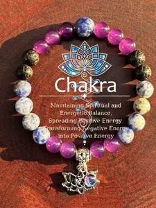 1pc/Set Chakra Beaded Bracelet, Natural Stones, Energy Maintenance, Unisex, Lotus Pendant, Yoga Bracelet, Jewelry, Perfect Gift [Please Note That There May Be Slight Color Differences Due To Photography Lighting And Angles]