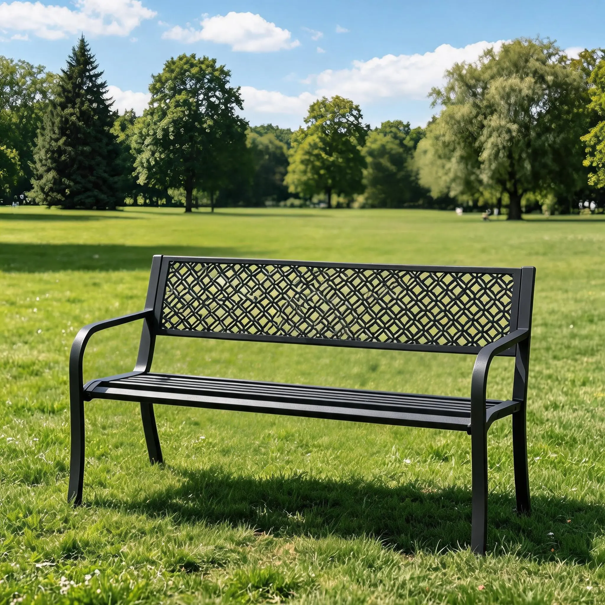 Long Outdoor Bench, Heavy Duty Patio Bench, Capacity 750lbs, Metal Outdoor Garden Bench