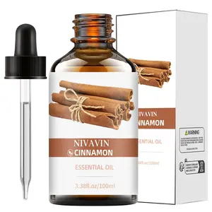 NIVAVIN Cinnamon Essential Oil 100ml is made from 100% pure natural plant extracts. It has a rich, long-lasting fragrance and promotes relaxation and sleep. Suitable for various home uses, and can also be customized for your own application.