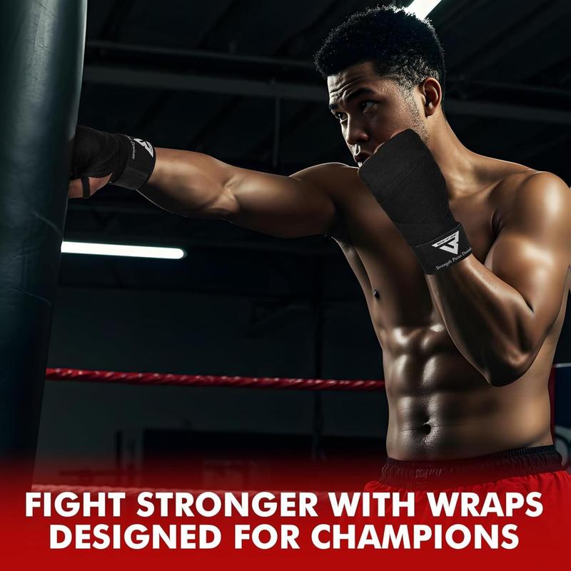 Boxing Hand Wraps, 180 Inches Inner Gloves with Thumb Loop | Elasticated Knuckle Protection for Martial Arts | Soft Under Mitts for Muay Thai, Kickboxing, MMA, Punching Bag Men Women