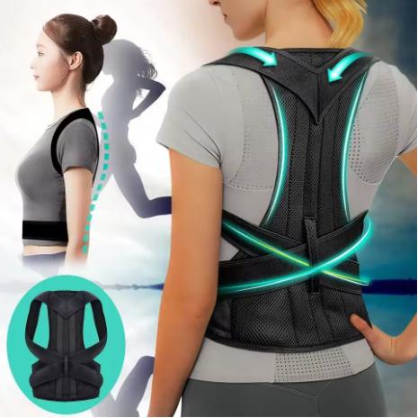 Adjustable Lumbar Posture Corrector - Back Support Brace with Shoulder & Spine Alignment