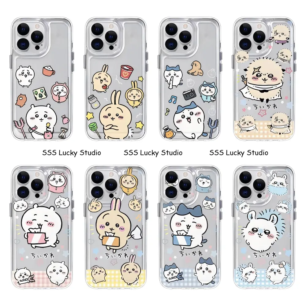 Cute Chiikawa Phone Cases For iPhone 12-17 ProMax/Pro/Plus/Air,Transparent Soft Tpu Shockproof Casing Protection Cover Accessories,Ideal Birthday Holiday Gift