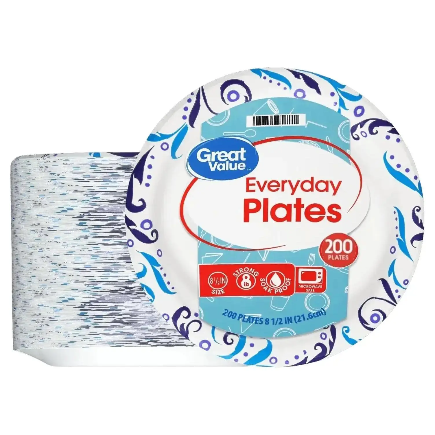 200 Pcs Disposable Paper Plates for  Everyday  Pack (9 Inch)