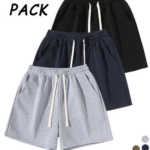 Men's Solid Color Drawstring Waist Shorts, Casual Fitted Jogger Pants for Daily Wear, Sports & Outdoor Activities, Unisex Fitness Athleisure Shorts, Athletic Wear Shorts