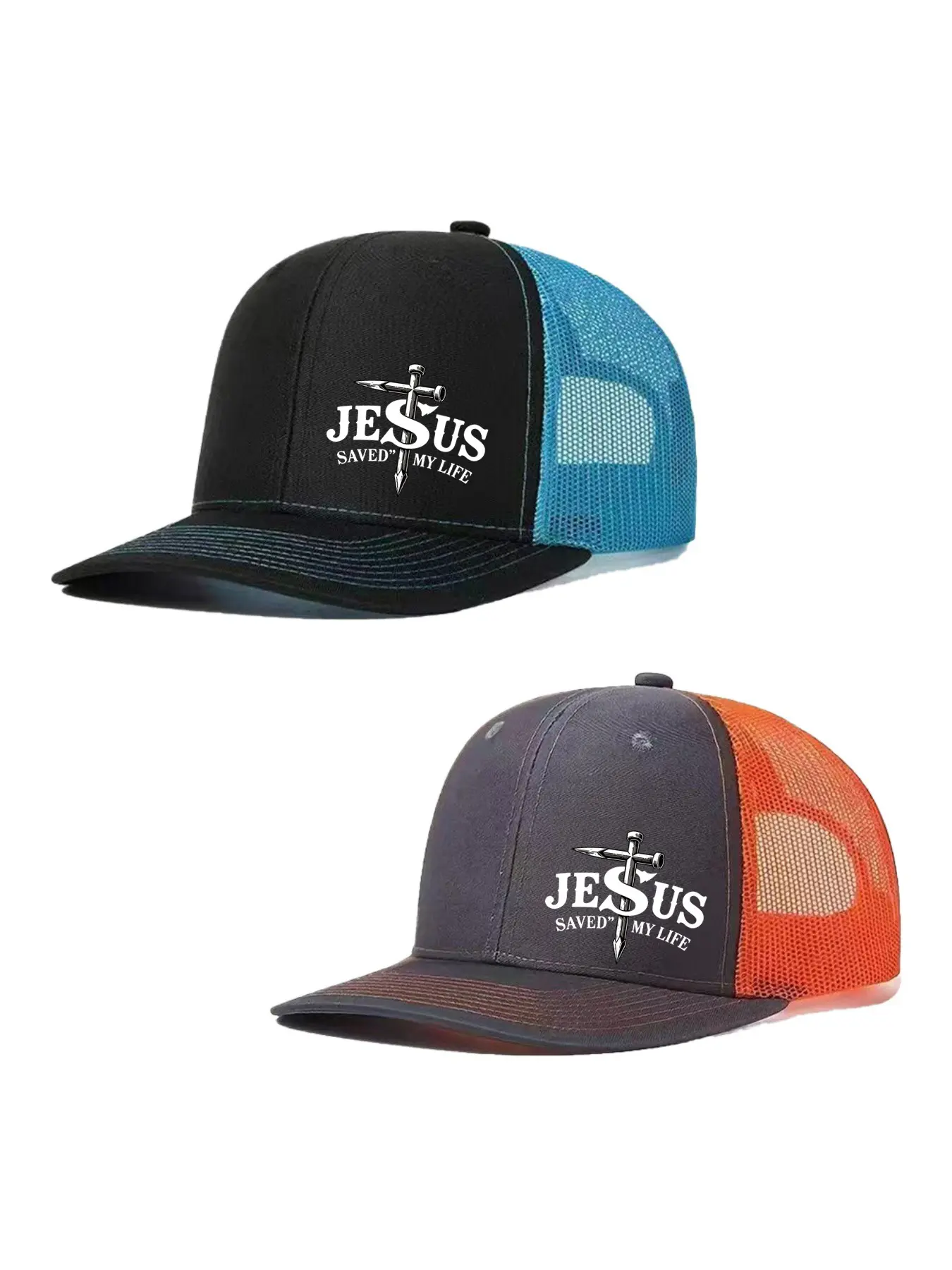 2pcs/1pc Unisex Baseball Cap Cross with Letter Printing Hat Mesh Hats for Mens Women Richardson Slightly Curved Brim Baseball Cap Adjustable Streetwear Hat Trucker Hats Dad Hats Outdoor Mesh Breathable Sun Hat