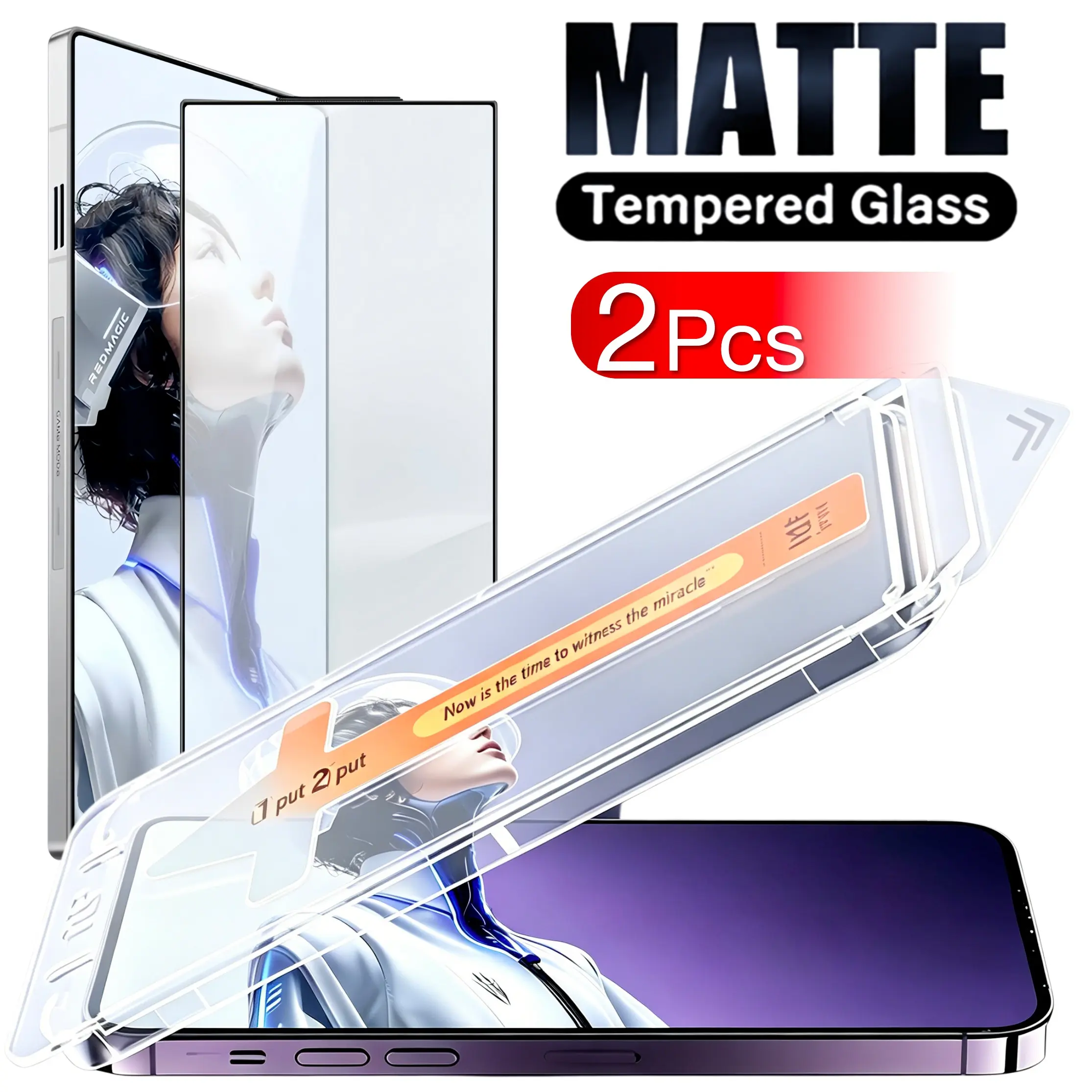 2pcs Screen Protector for Redmagic Red Magic 11s 11 10s 10 9s 9 8 8s Pro Plus 5g, Ag Af Matte Tempered Glass, Ultrasonic Frosted