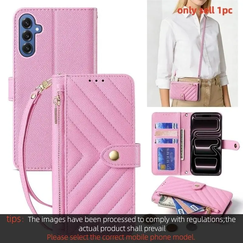 Crossbody Protective Phone Case For Samsung Galaxy S26 S25 S24 S23 Ultra S25 FE  A56 A36 A26 A16 A17 A37 Shockproof Protective Mobile Phone Casing Wallet Cover Accessories Shock Resistant Cover Smartphone Shell