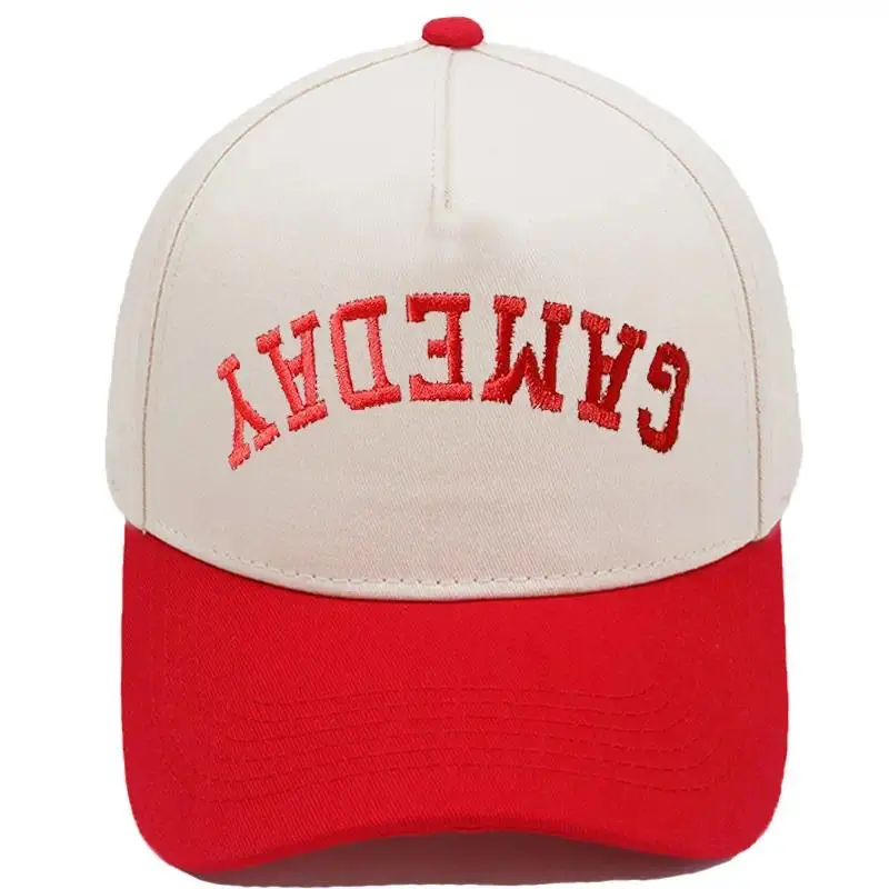 Trendy Upside Down "GAMEDAY" Baseball Cap - Retro Two Tone Tailgate Aesthetic Hat for Football Season tiktokshopbacktoschool