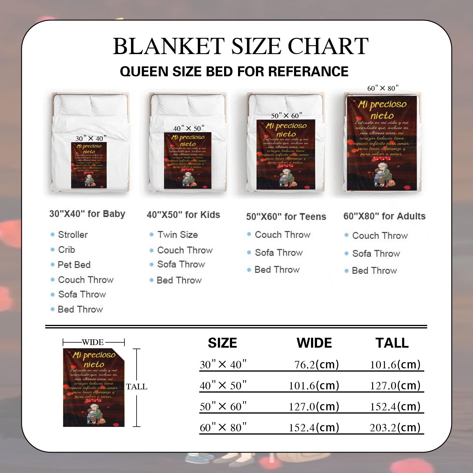 Grandma’s Love Blanket for Grandson - Grandma's Hug Flannel Blanket ,Creative High-Definition Print ,Soft  and Warm ,Perfect Gifts for All Seasons,Office Nap Blanket,Sofa Blanket