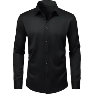 Men’s Wrinkle Free Dress Shirts Regular Fit Long Sleeve Non Iron Business Casual Wedding Stretch Button Down Shirt
