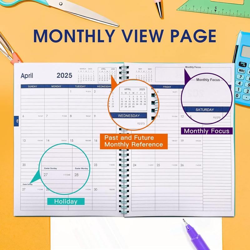 Calendar Planner 2025-2026: January 2025 - June 2026, Monthly and Daily ...
