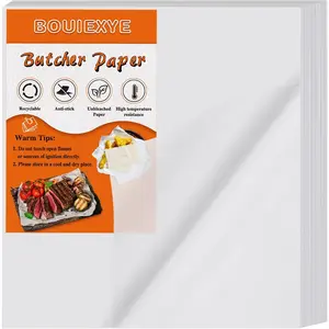 120 Pieces Precut 12 x 12 inch Square White No Wax Butcher Paper Sheets for Sublimation Wrapping Meat Heat Press