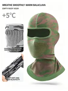 Camouflage Breathable Warm Headband, Honeycomb Mesh Nose Area, High Elasticity Skin-Friendly, Cycling Ski Windproof Mask