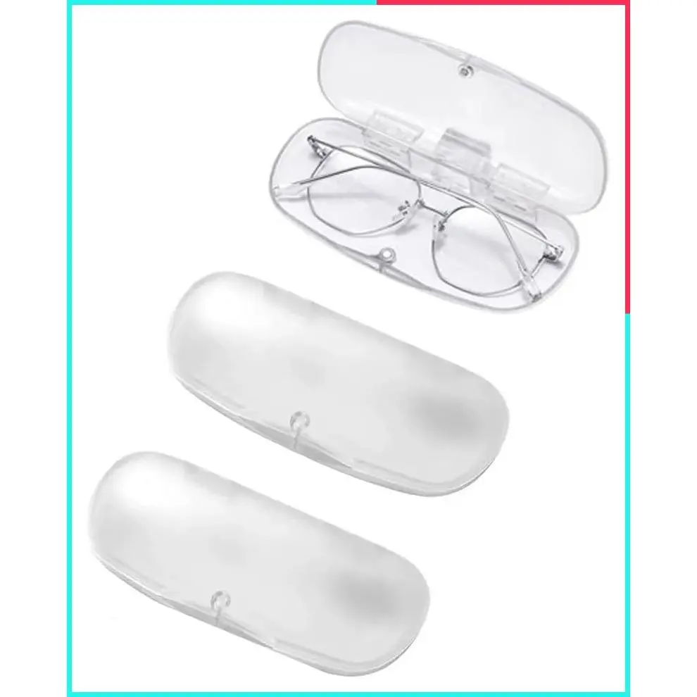3 Pack Frosted Translucent Hard Shell Glasses Case, Portable Protective Eyeglass Holder Box