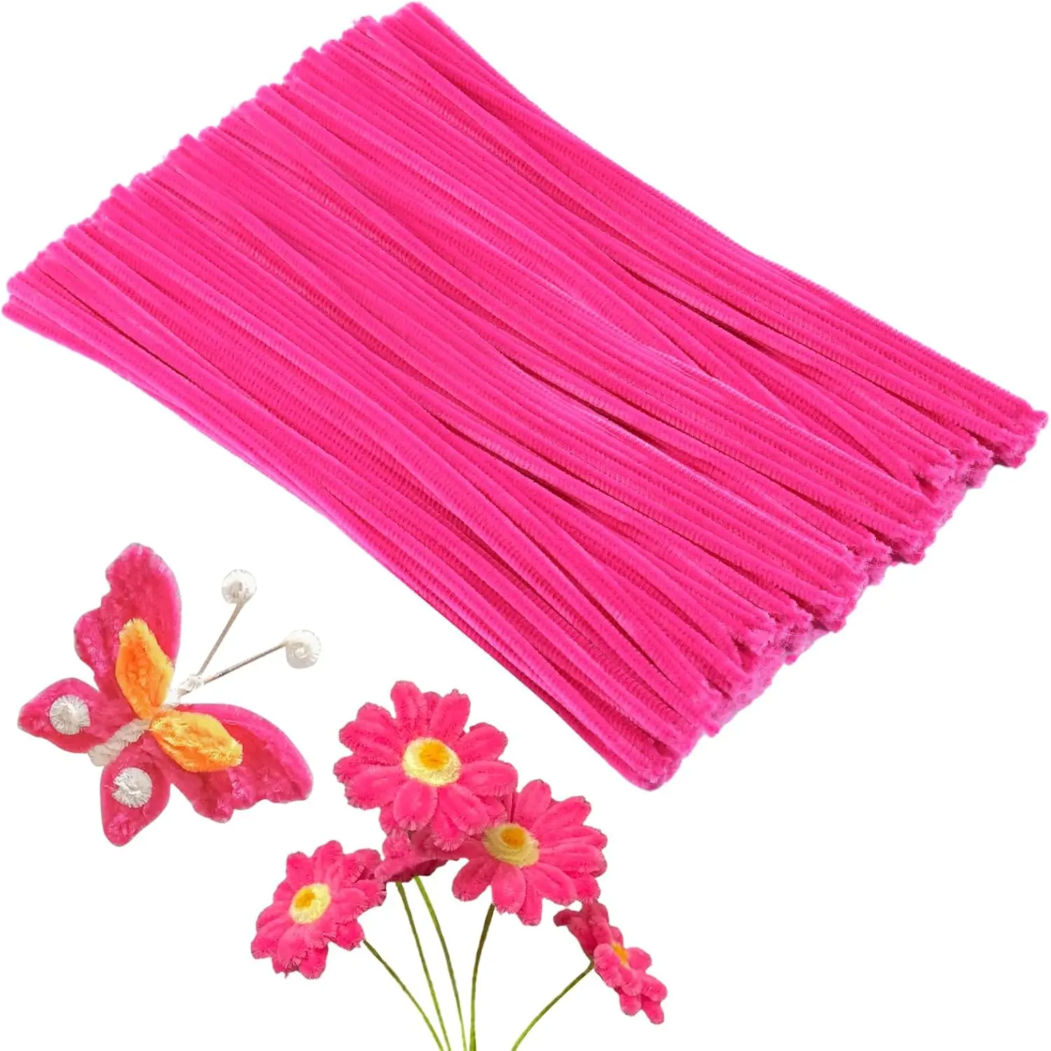 100 count Pipe Cleaners, Pipe Cleaners Craft, Chenille Stems Creative Craft Pipe Cleaners for Festivals Flower Making, Crafting Pipe Cleaners for DIY Decorations/Rose