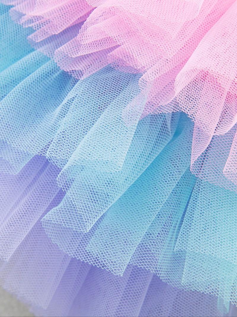 Three-Piece Set Baby Girl's Letter Print Tee & Colorblock Tiered Layer Skirt & Bow Decor Hair Band Set, Cute Butterfly Sleeve Round Neck Top & Tutu Skirt & Hair Band, Infant Toddler Kids Birthday Party Outfits Three-Piece Set Baby Girl's Letter Print Tee & Colorblock Tiered Layer Skirt & Bow Decor Hair Band Set, Cute Butterfly Sleeve Round Neck Top & Tutu Skirt & Hair Band, Infant Toddler Kids Birthday Party Outfits