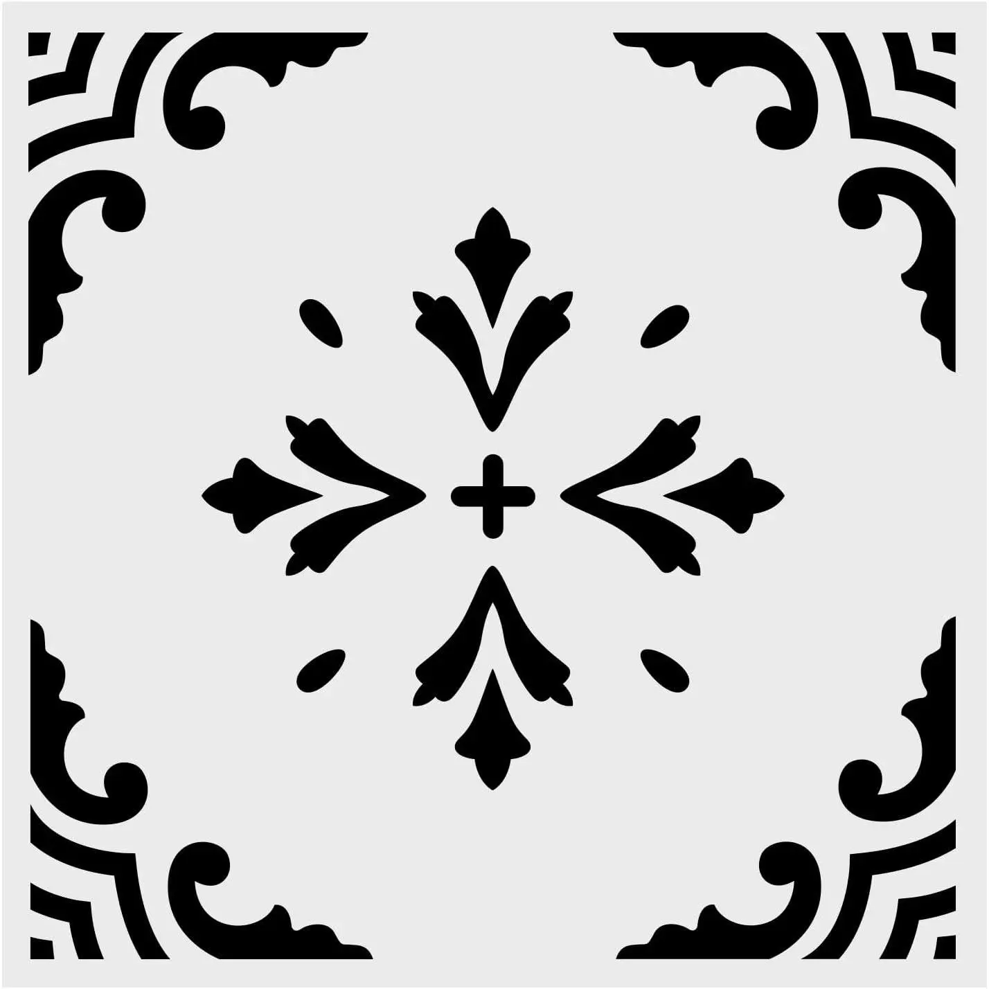 Large Pattern Wall Stencils for Painting 12" x 12", Reusable Large Floor Stencils, Simple Tile Stencils for Home Decor