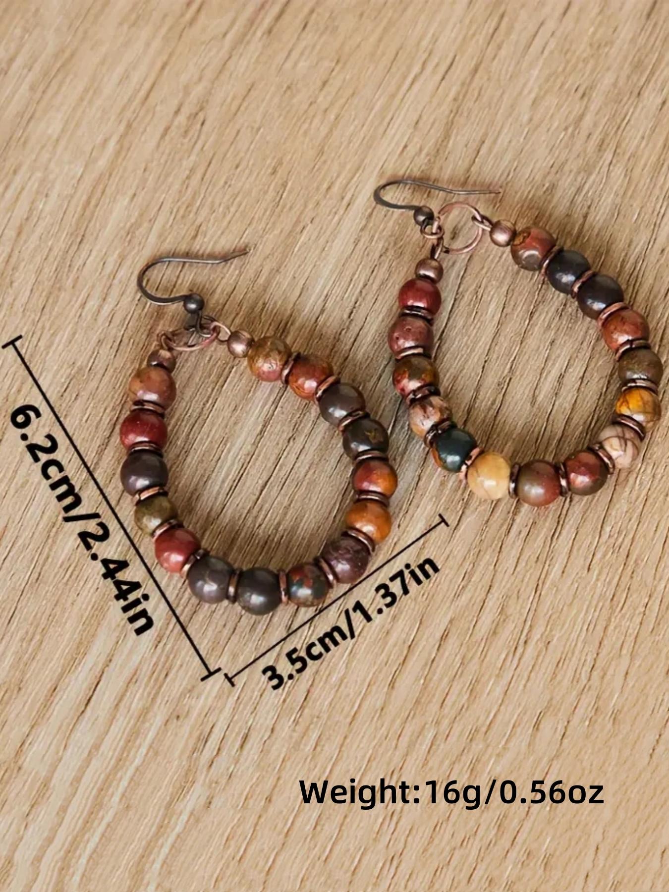 Vintage Creative Water Drop Beaded Earrings, Bohemian Vintage Ear Jewelry Memorial Gift, Unique Design for Women & Girls, Boho Style Jewelry