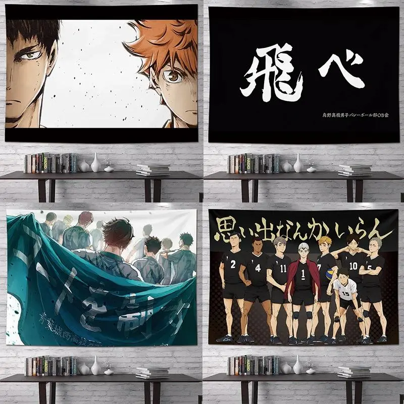 Haikyuu!! Hanging Cloth Background Cloth Dormitory Bedroom Renovation Bedroom Headboard Decoration Wall Curtains Tapestries