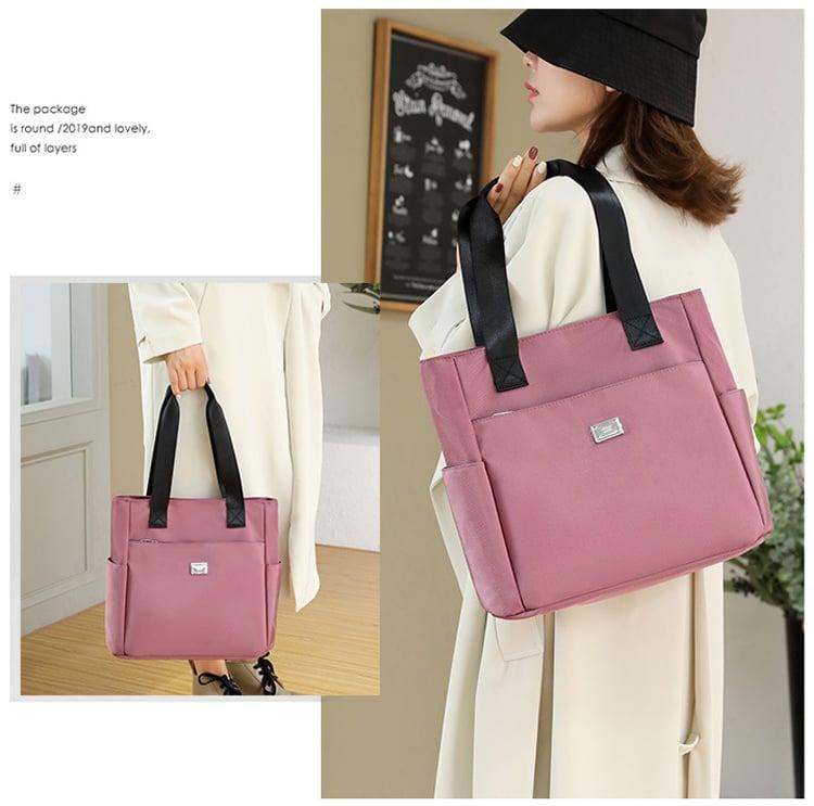 Large capacity waterproof multi pocket nylon shoulder bag for daily use, multifunctional handbag, essential for commuting, recommended latest styles