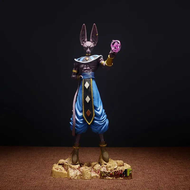 Dragon Ball Super Beerus Figure, Scene Rock Base, Holds Destruction Sphere, Anime Collectible Model Gift, PVC Collectible Statue, Perfect for Fans