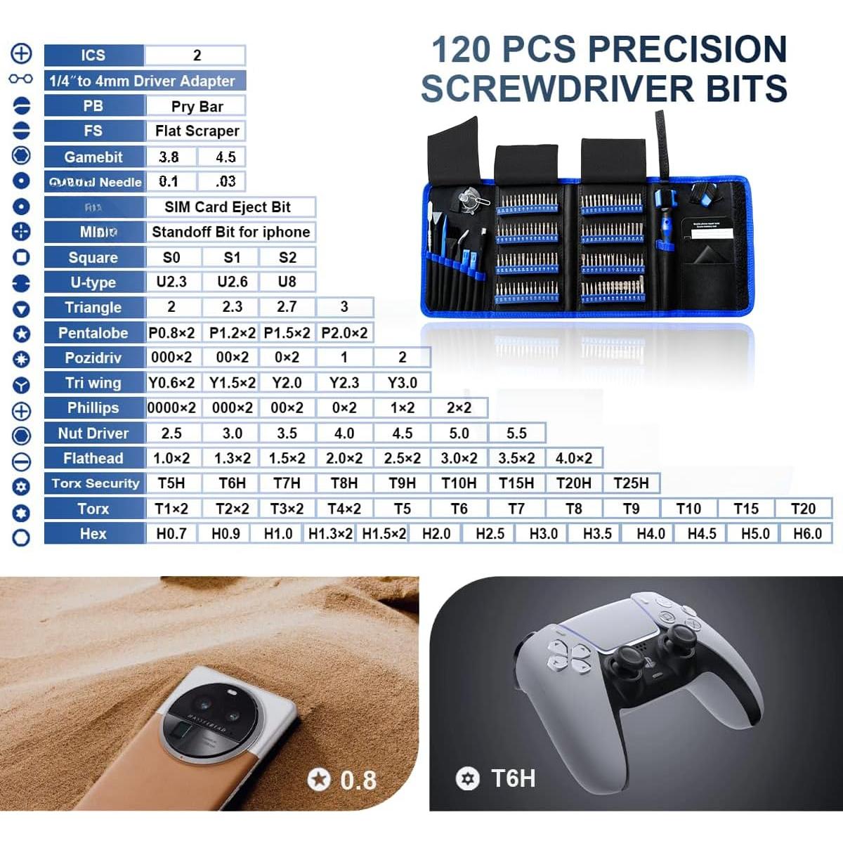 142 IN 1 Professional Computer Repair Tool Kit, Precision Set with 120 Bits Repair Tool Kit for , MacBook, Computer, Laptop, PC, Tablet, PS4, Console, and Others 142 IN 1 Professional Computer Repair Tool Kit, Precision Set with 120 Bits Repair Tool Kit for , MacBook, Computer, Laptop, PC, Tablet, PS4, Console, and Others