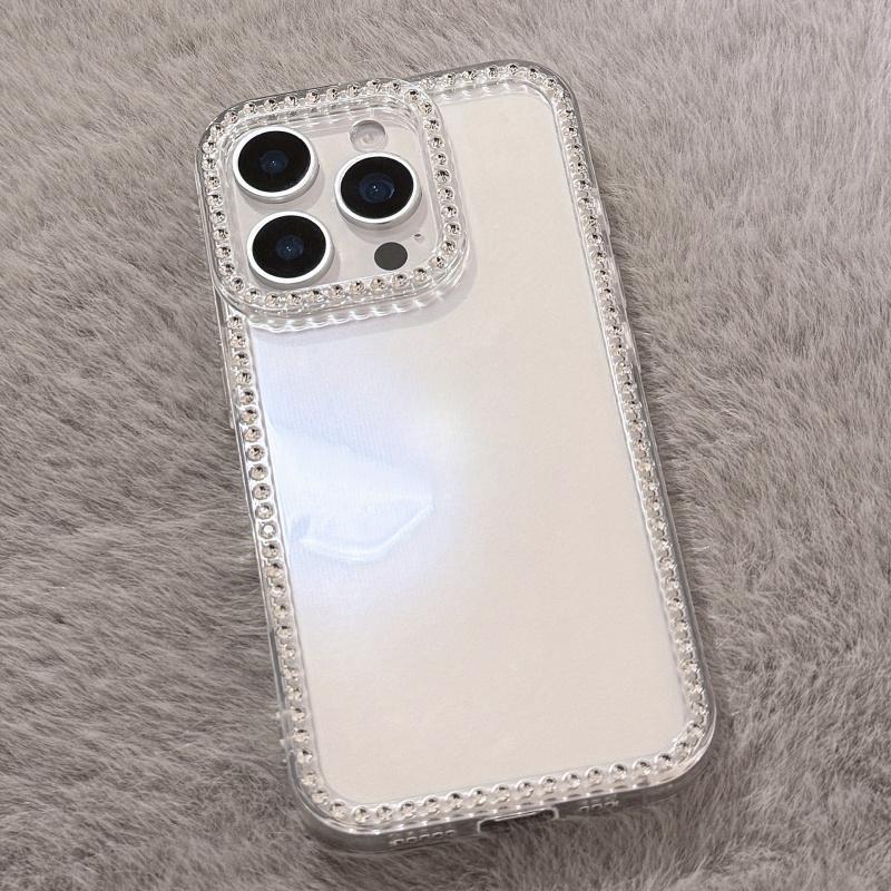 Rhinestone Frame Glitter Transparent Case for iPhone17, 16, 15 ,14Pro Max, Soft Cover for iPhone 13,12,11 Pro – Elegant Luxury Design, Perfect Gift for Birthdays or Holidays – Ideal for Yourself, Family, and Friends